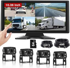 Rv Backup Camera System 4 Cam 1080p 10.36 Monitor Dvr Blind Spot