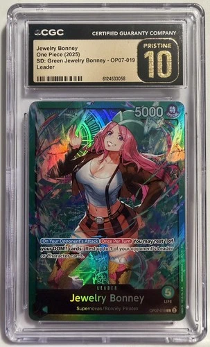 CGC Pristine 10 Jewelry Bonney OP07-019 Starter Deck: GREEN Jewelry Bonney