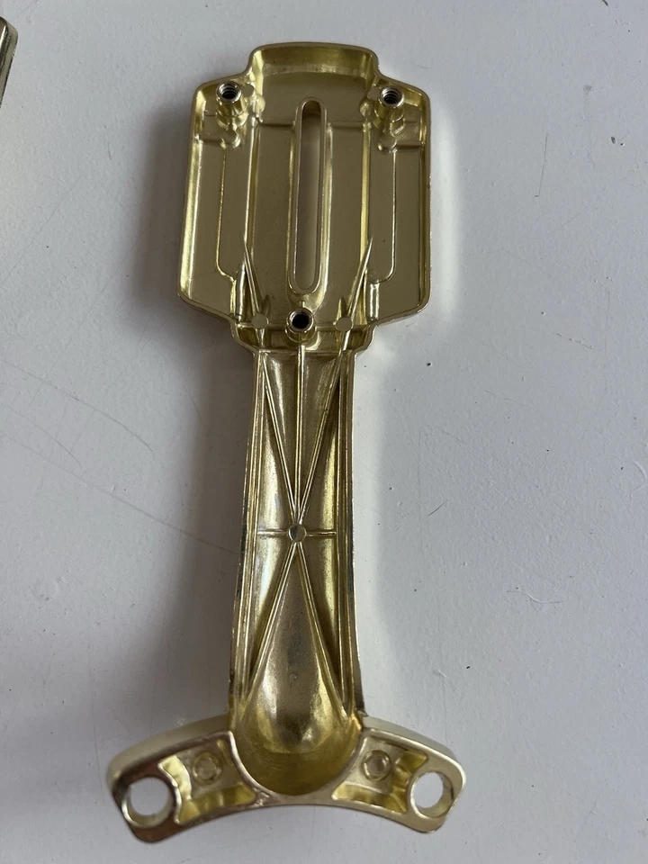 Ceiling Fan Blade Paddle Bracket Arm Shiny Brass 2-1/2" Width See Sketch Vtg MCM - Image 2 of 3