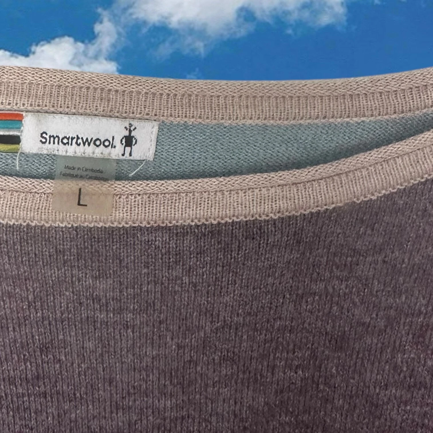 smartwool color block long sleeve pullover sweater