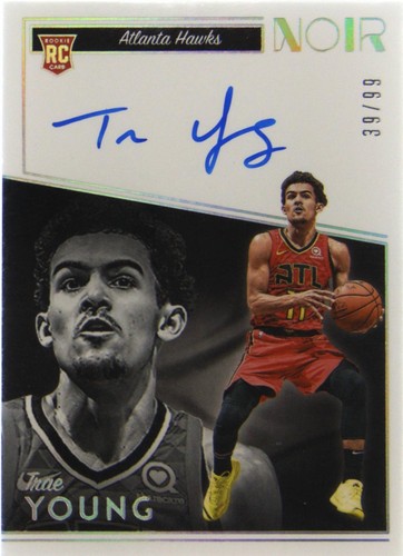 2018 19 PANINI NOIR TRAE YOUNG RC ROOKIE PATCH AUTO #D 26/99 HAWKS