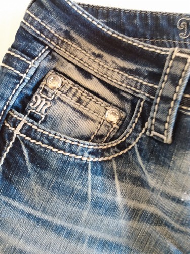 MISS ME Bermuda Jean Shorts Girls Sz 10 NEW Embroidered Wings Rhinestones Capri - Picture 13 of 13