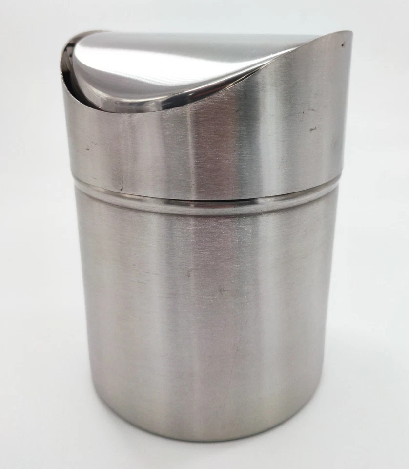 Tischmülleimer Mülleimer Abfalleimer Edelstahl 1,2 Liter Deckel BIO 2. WAHL - Bild 4 von 4