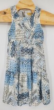 Princess Vera Wang Baby Doll Style Smocked Lined Dress Size Small Blue White