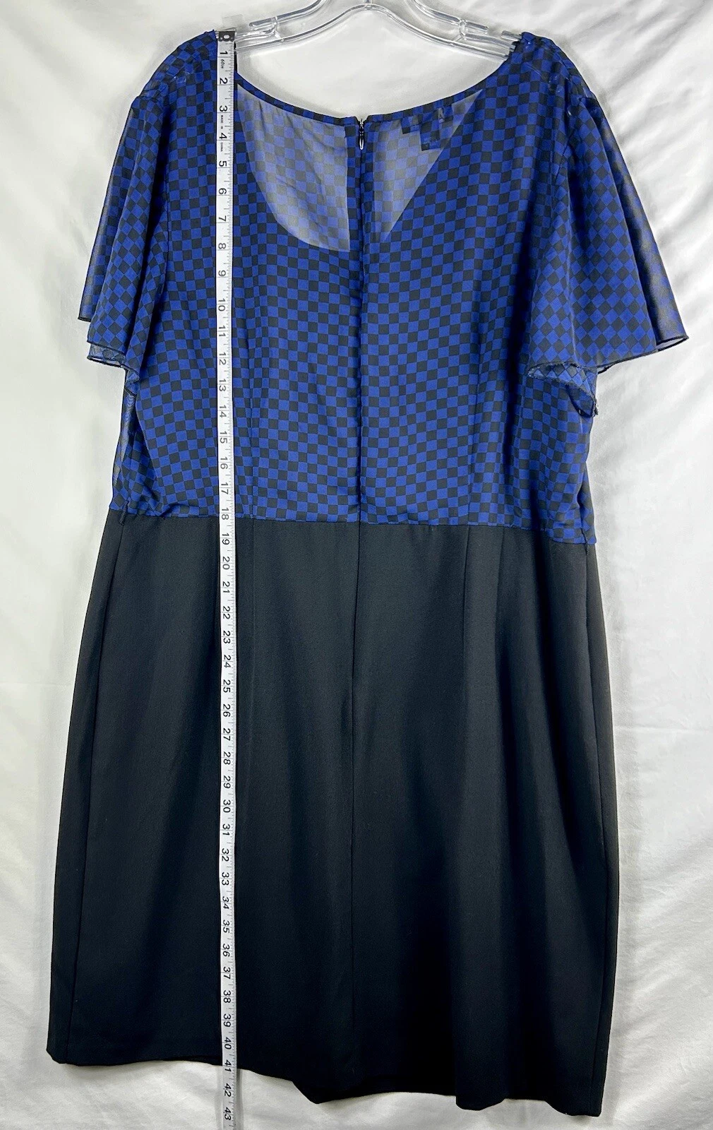 Abito gonna solida ALYX da donna nero e blu a scacchi taglia 22 W