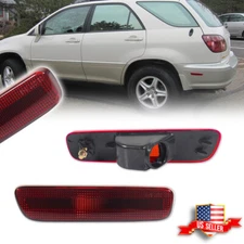 2X Red Lens Rear Bumper Side Marker Corner Lights For 1999-2003 Lexus RX300