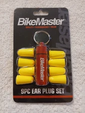 BikeMaster Ear Plug 9 Piece With Keychain Carry Case Wind Noise Protection Set