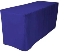 6' ft. Fitted Polyester Table Cover Trade show Booth DJ Tablecloth ROYAL BLUE
