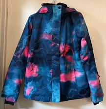 Gsou Snow Womens White Black Hooded Insulated Ski Jacket & Pants Set Size S