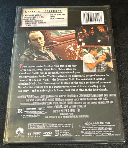 Steven King's Graveyard Shift (DVD, 2002) - 1990 Horror Film - NEW - Free Ship - 第 2/3 張圖片