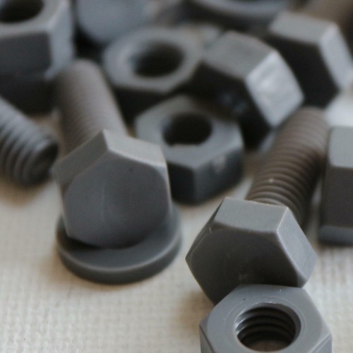 50x Tuercas y pernos de plástico PVC gris, UPVC, M6x 20 mm - Imagen 2 de 6