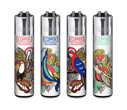 Clipper Classic Feuerzeug Serie 'Tropical Party #2' 4 Stück Feuerzeuge NEU Set - Bild 1 von 2