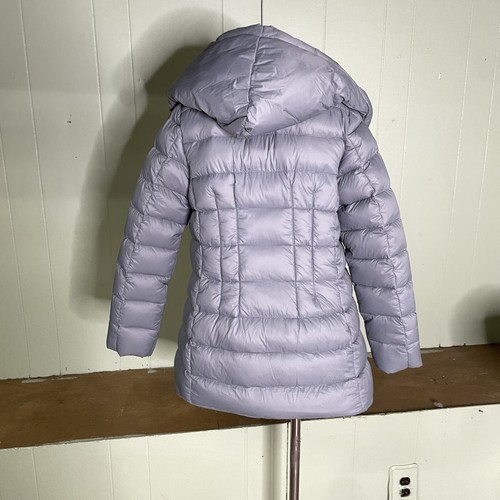 Tahari Knit Collar Hooded Long Down Puffer Coat Women’s Medium - Picture 2 of 7