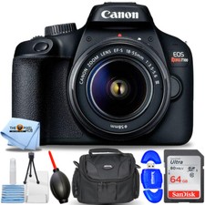 Canon EOS Rebel T100/4000D with 18-55mm DC III Lens 64GB Gadget Case Bundle