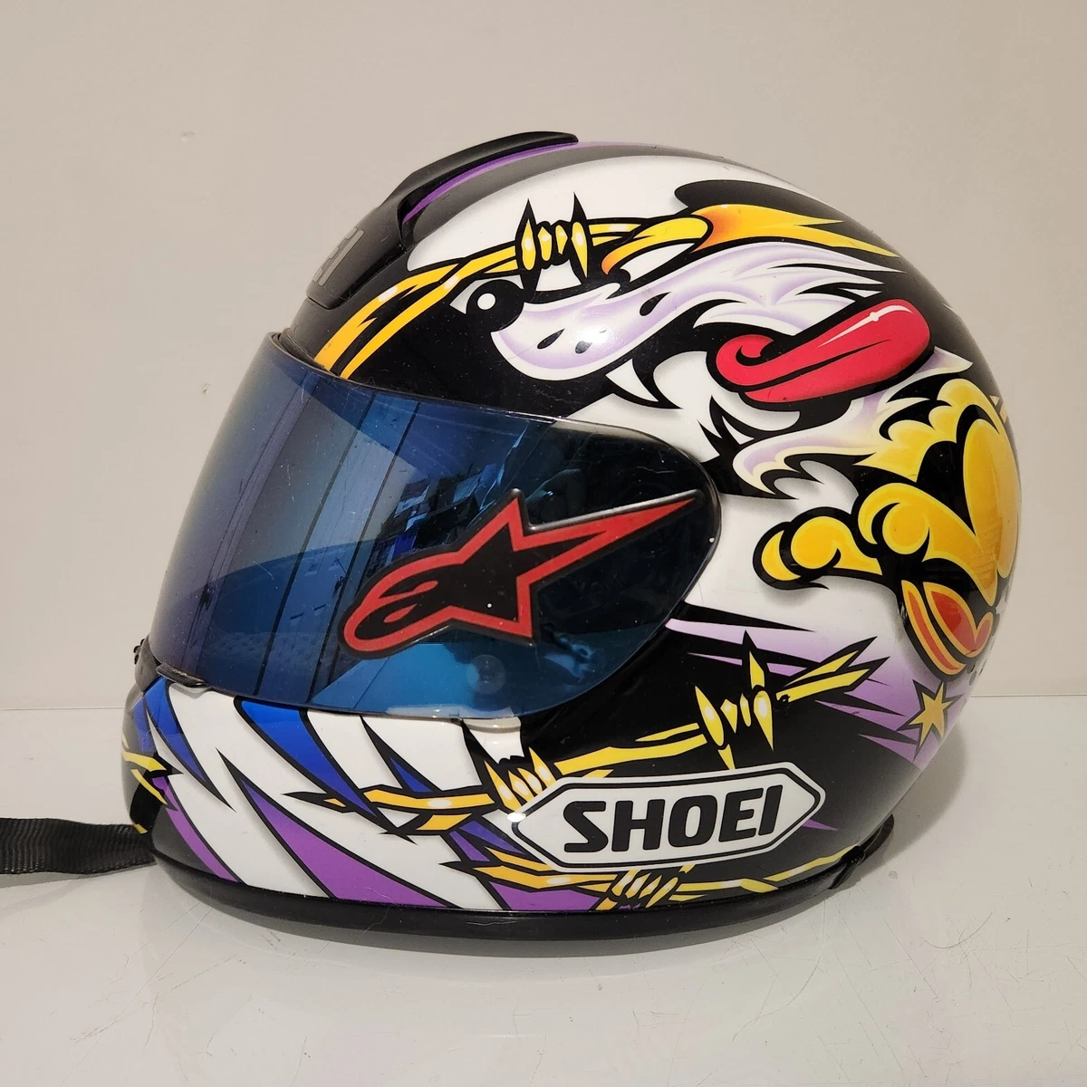 Shoei Cartoon Fox Full Face Motorcycle Helmet Medium FOR COLLECTORS PARTS  REPAIR
