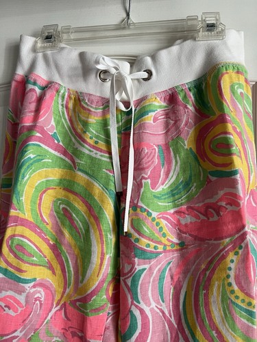 Lilly Pulitzer Beach Pants Linen Size Large EUC - Picture 2 of 9