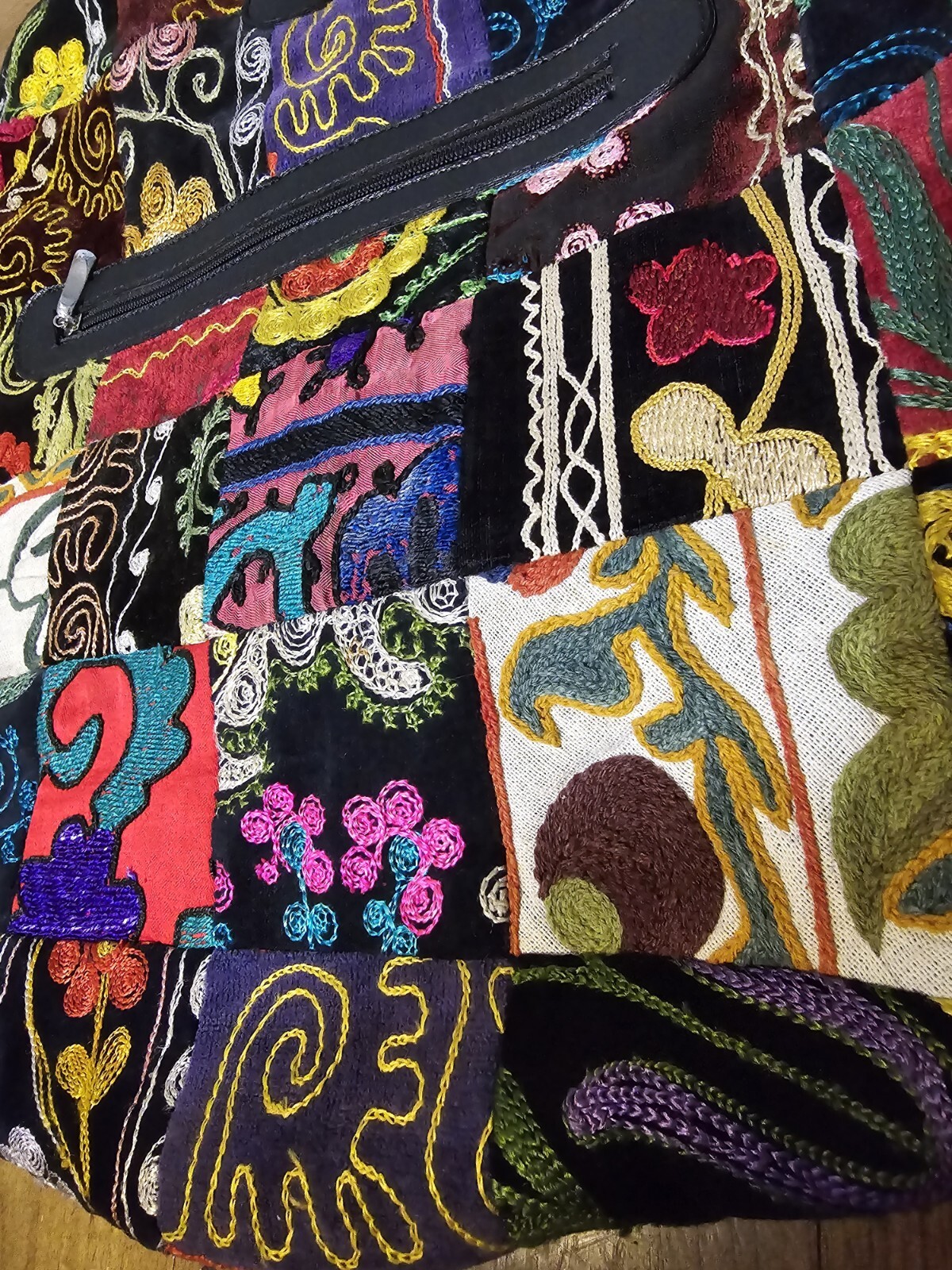 Boho Large Appliqued Multicolor Patchwork Crossbo… - image 3