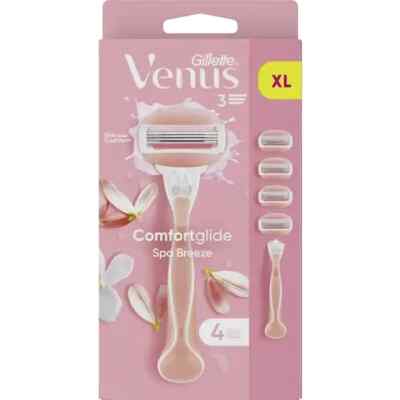 Gillette Venus Rasierer, Comfortglide Spa Breeze Starterpack Mit 4 Ersatzklingen