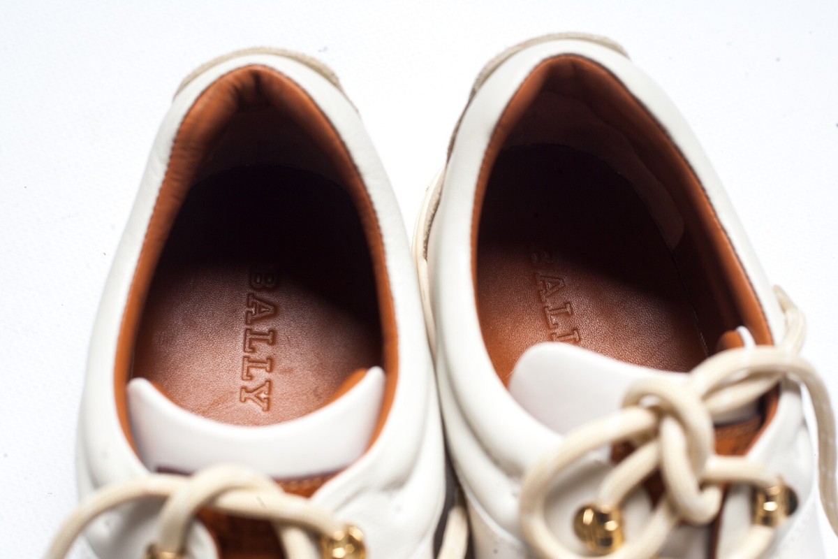 BALLY Heidy Womens White Leather Sneakers Size US 9 1/2 | eBay