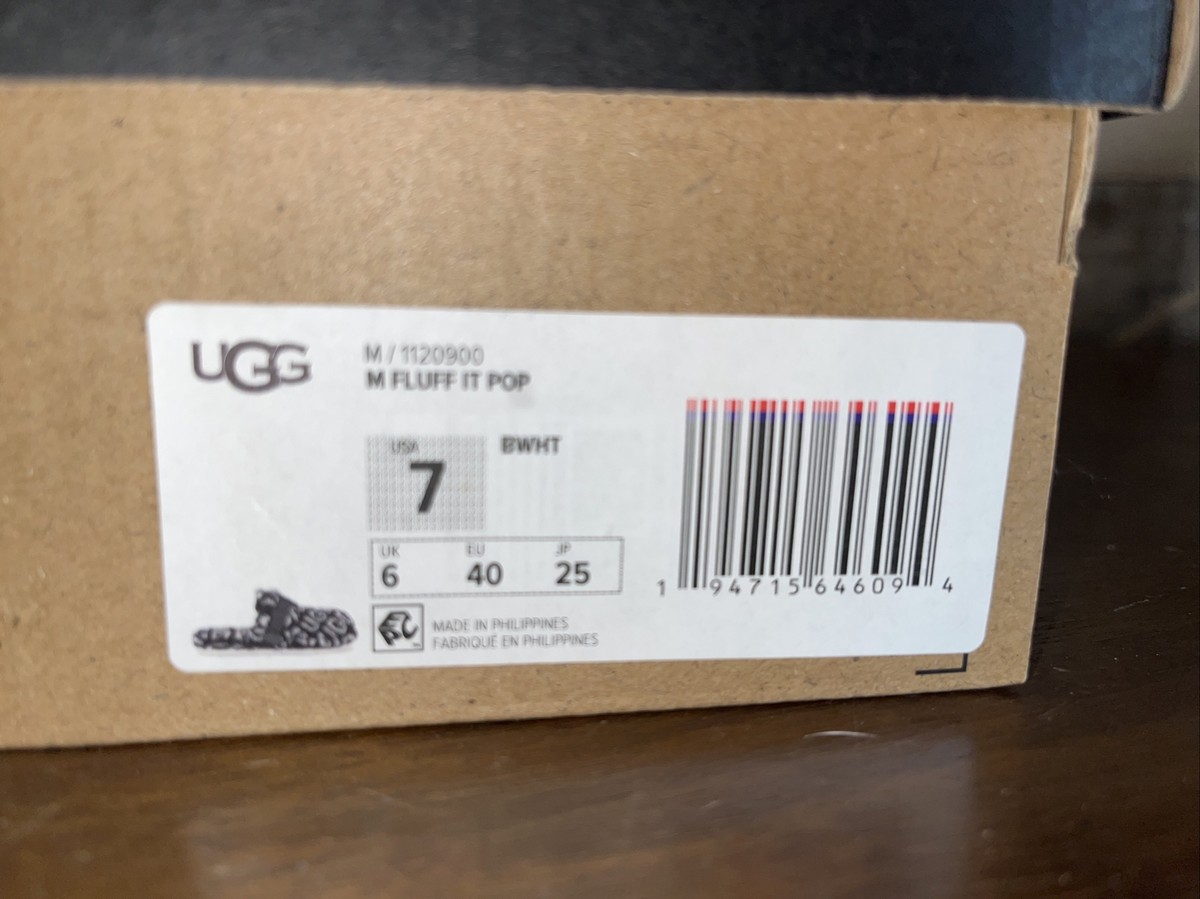 jp NIB Ugg Australia Men`s Fluff It Pop Stripes - Black White - US