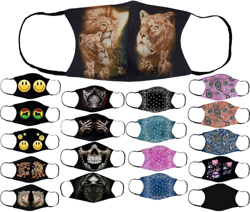Adults Face Masks Cotton Glow in the Dark with Filter Pocket Reusable & Washable - Picture 84 of 159