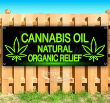 CANNABIS OIL NATURAL ORGANIC RELIEF Advertising Vinyl Banner Flag Sign USA CBD