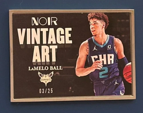 2020-21 Panini Noir LAMELO BALL Vintage Art Metal Frame ROOKIE /25