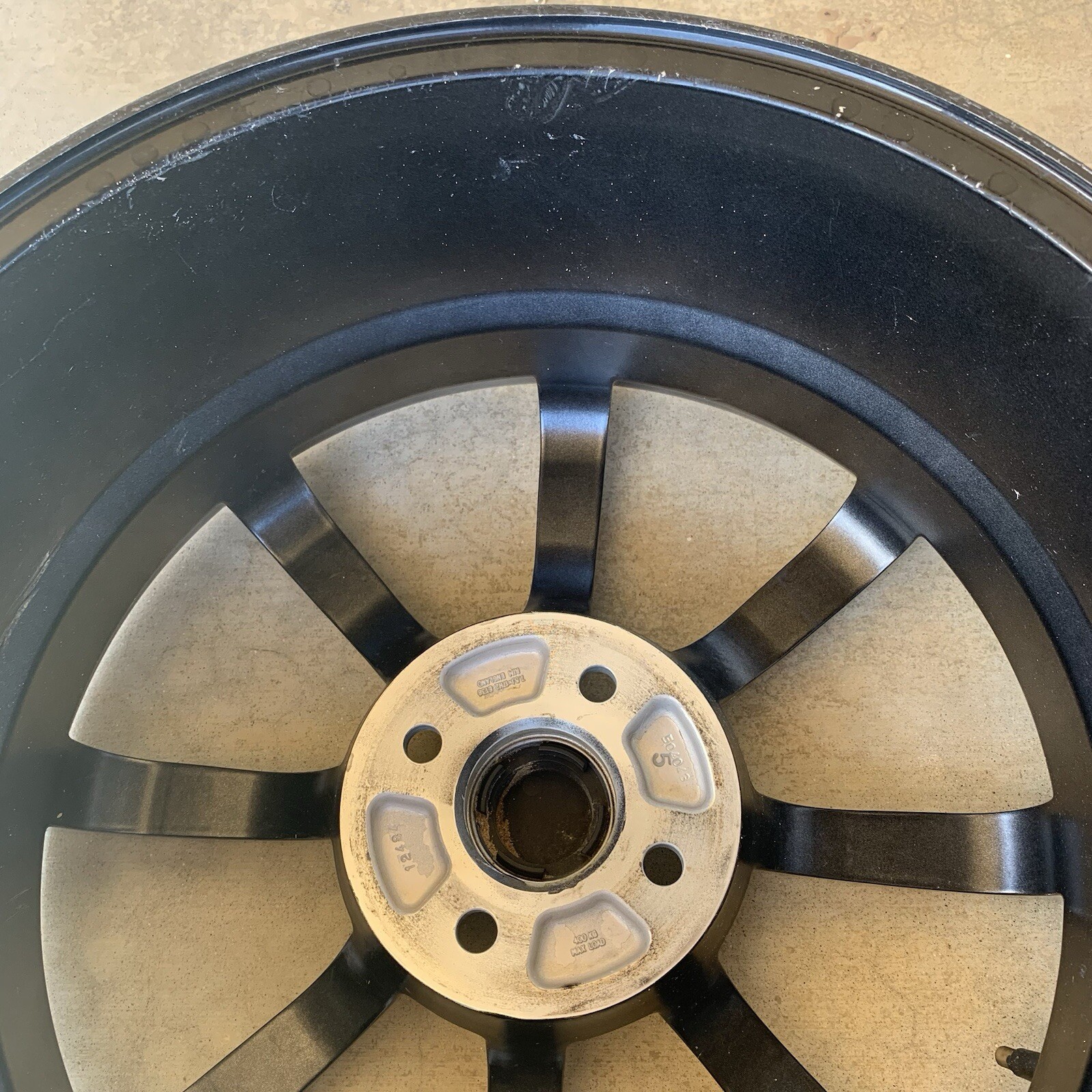 Lotus Wheel Rim Rear 17x7.5 Eight Spoke Silver Curb Rash