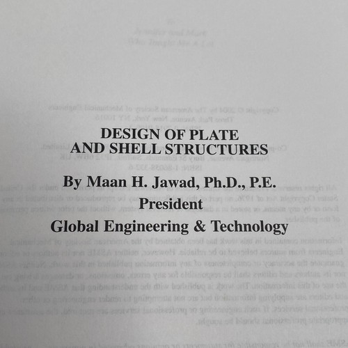 Design of Plate and Shell Structures Mechanical Engineering by Maan H Jawad - Picture 12 of 21