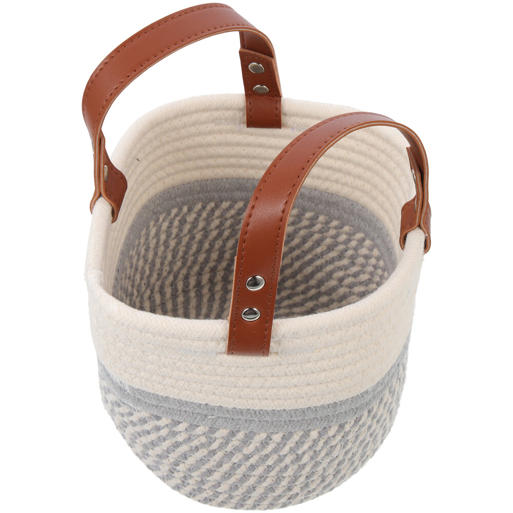 Handles Desktop Basket Storage Nursery Storage Basket Small Rope Basket