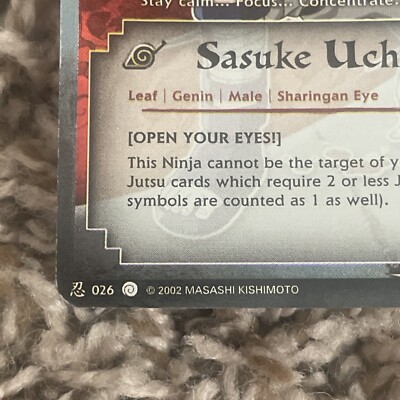 Sasuke Uchiha- Open Your Eyes - Diamond Foil 026 - RARE 2002