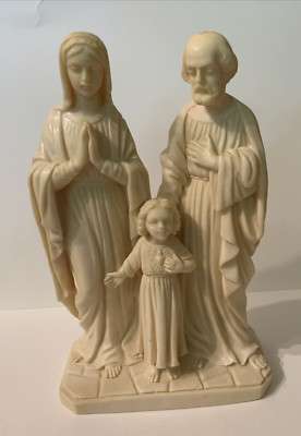 Bianchi SACRA FAMILIA Vintage Ruggeri Figure Italy Carved Resin 6.5 In. Tall