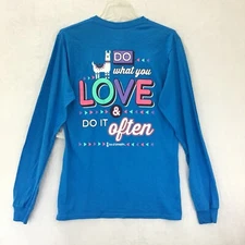 Love & Pineapples / Blue Llama Do What You Love Often L/S Knit T-Shirt / Size S