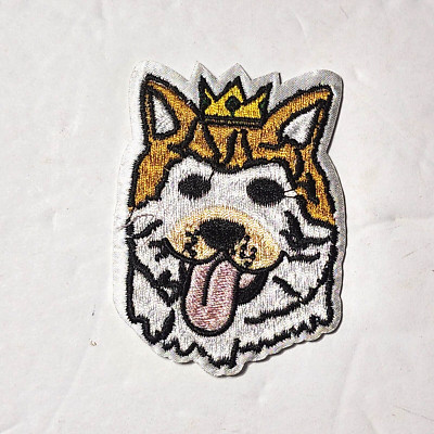 King Shiba Inu Crown Tongue Dog Clothing Patch Unbranded 3'' New Unused