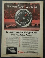 1966 SUN ELECTRIC CORP. Sun Super Tach 800 Series Tachometer Magazine Ad