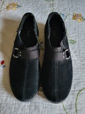New Womens Keds Black Faux Suede Slip on Buckles Rubber Soles Womens 8