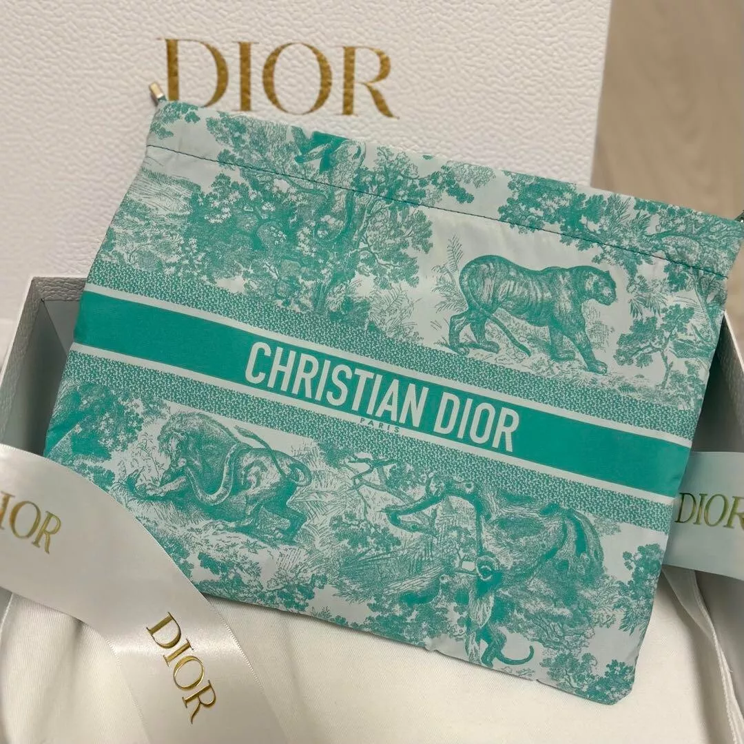 Pochette zippée de voyage Dior Dioriviera 2024 limitée blanc émeraude 