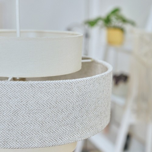 Ceiling Lampshade Light Shade Easy Fit Pendant Herringbone Living Room Bedroom - Picture 9 of 59