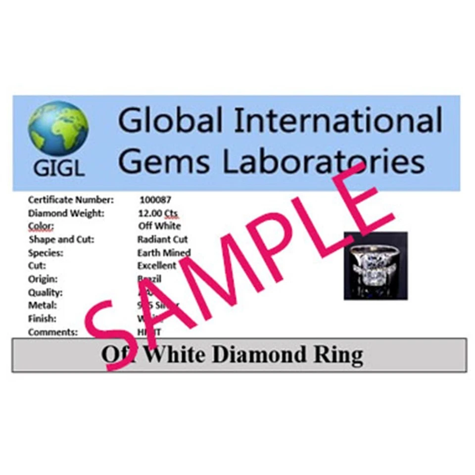 RARE 8.40 Ct Certified Pear Shape Solitaire Off White Diamond 925 Silver Ring - Image 4 of 4