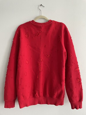 givenchy cotton distressed Oversized logo sweatshirt red | eBay
