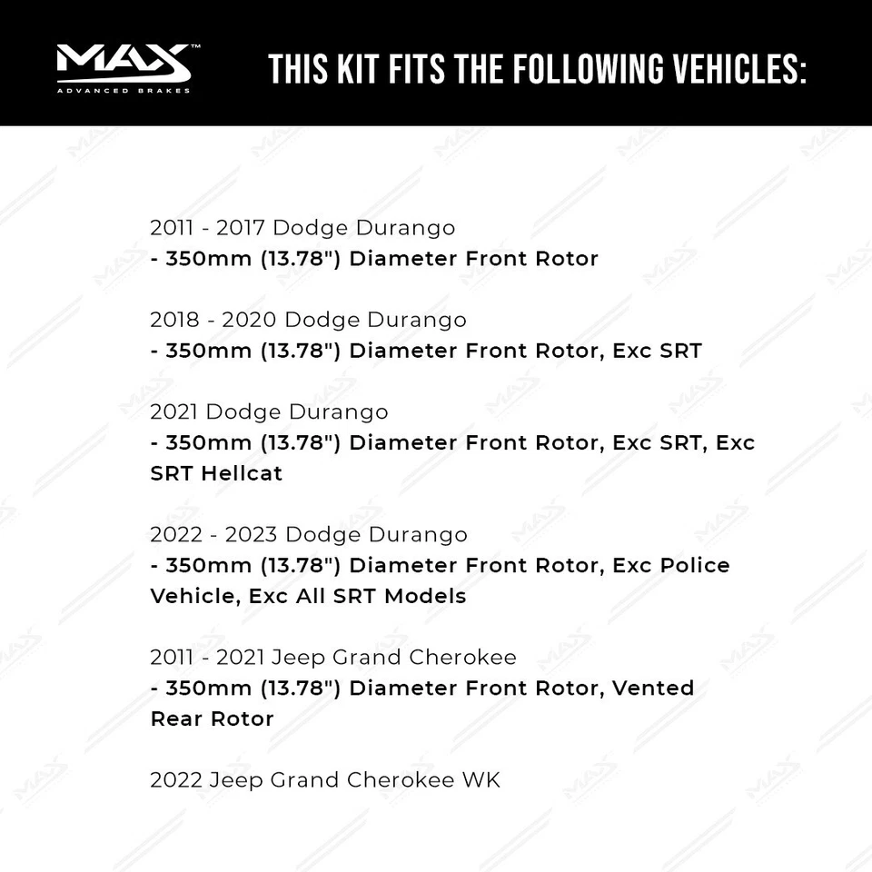 Front & Rear Drilled Brake Rotors + Pads for Dodge Durango Jeep Grand Cherokee - Image 2 of 4