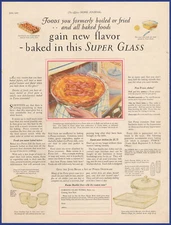 Vintage 1927 PYREX Glass Pie Loaf Utility Dish Kitchen Décor 1920's Print Ad