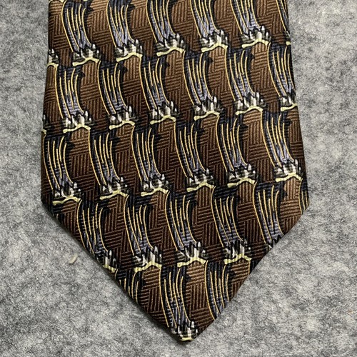 J. Garcia Herren Krawatte Krawatte Birdland Collection Fourteen Braun 100% Seide - Bild 2 von 7