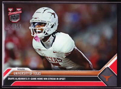 University of Texas Longhorns Snaps Alabama 2023 Bowman U NOW #2 Red 10/10