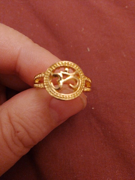 Alternate view of Gold Plated Ohm Ring Size Usa Size 7.5
