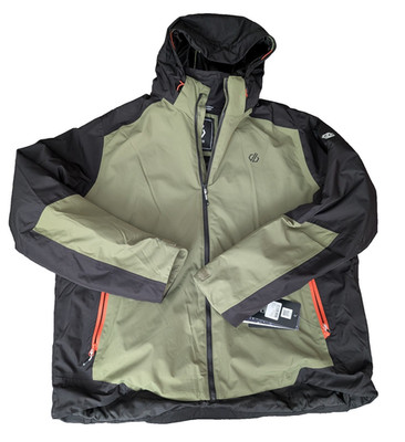 Men's Dare2b Precision II Ski Board Windproof Jacket Black Olive Green XXXL
