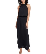 Rachel Roy Womens Blouson Maxi A-line Dress, Black, Small