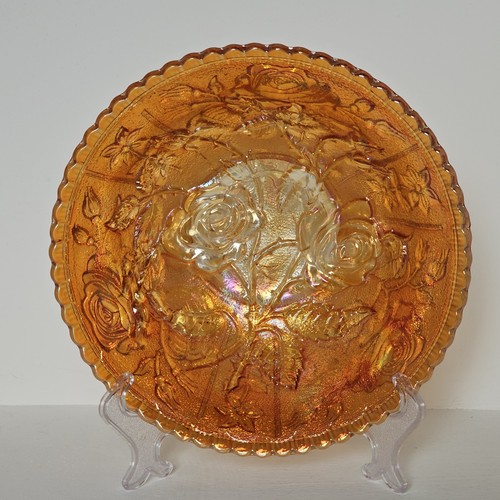 Vintage Imperial Glass Marigold Open Rose Bowl