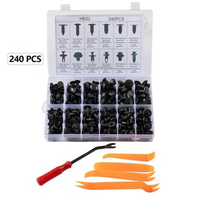 240Pcs Clips De Retenedor De Parachoques Remaches De Plastico Para Autos