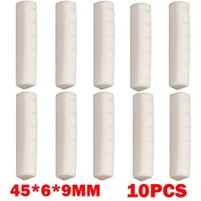 10Pc Guitar Bone Nut 45x6x9mm For Folk Luthier String Acoustic Saddle Bridge NEW